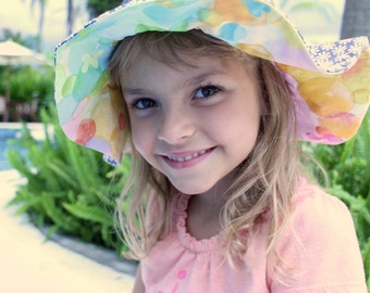 Wide brim sun hat for babies, cute and unique cotton sun protection hat for baby girls