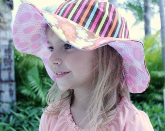 Reversible Baby Sun Hat, Wide Brim Cotton Sun Protection