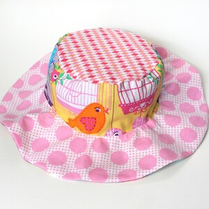 Baby sun hat for infant and newborn girls, big floppy brim, cute and unique cotton sun protection hat image 2