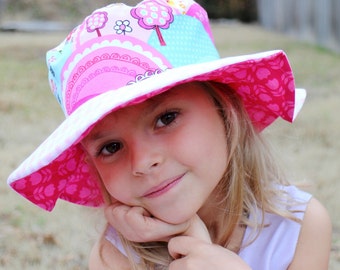 Wide brim sun hat for baby girls, radiant orchid, fuchsia, spring photo hat, adorable sun protection