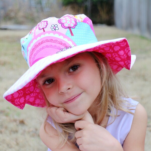 Wide brim sun hat for baby girls, radiant orchid, fuchsia, spring photo hat, adorable sun protection