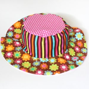 Baby sun hat for infant and newborn girls, big floppy brim, cute and unique cotton sun protection hat image 3