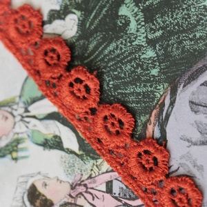 5 Yards Autumn Blaze Colored Vintage European Lace Trim Yardage