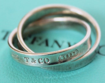 Tiffany & Co 1837 Interlocking Sterling Silver Double Rings