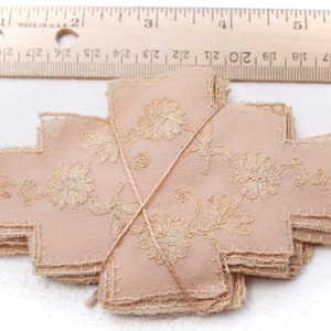 Old Stock Vintage Soft Peach Embroidered Appliques  DL0002