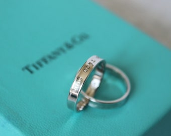 Tiffany & Co 1837 Interlocking Sterling Silver Double Rings