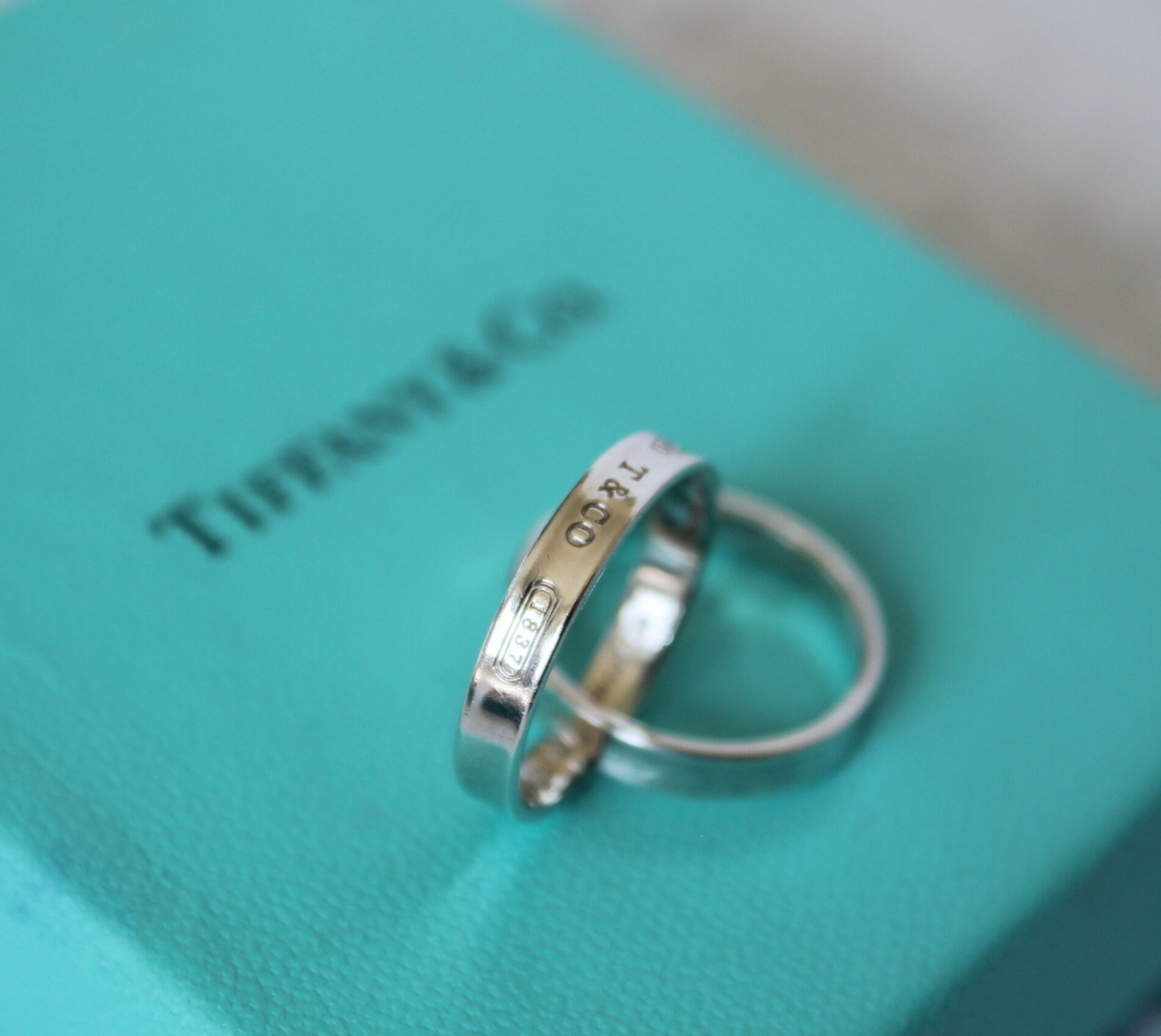 Tiffany & Co 1837 Interlocking Sterling Silver Double Rings