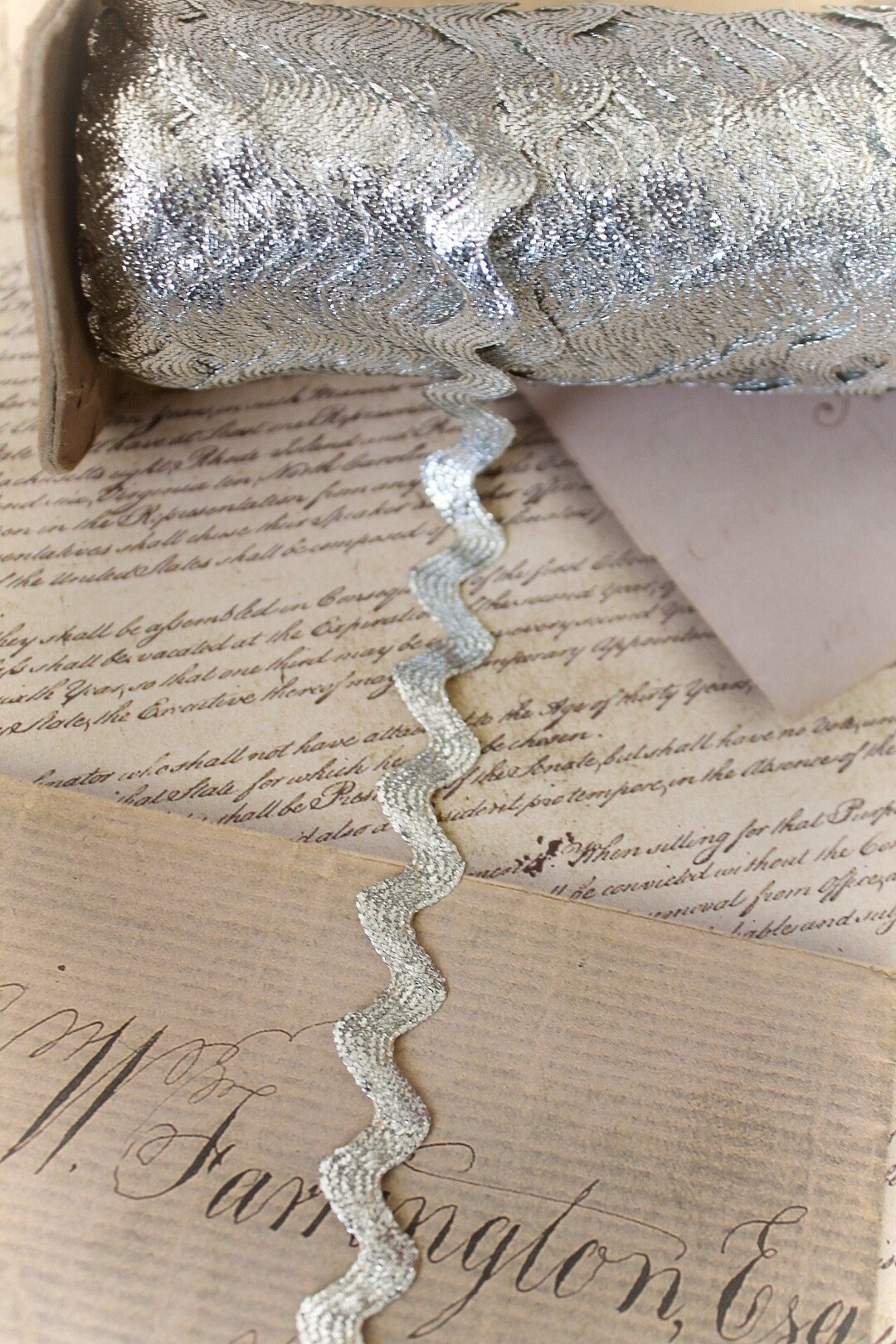 5 Yards Vintage Silver Metallic Rick Rack Ribbon Trim - Etsy