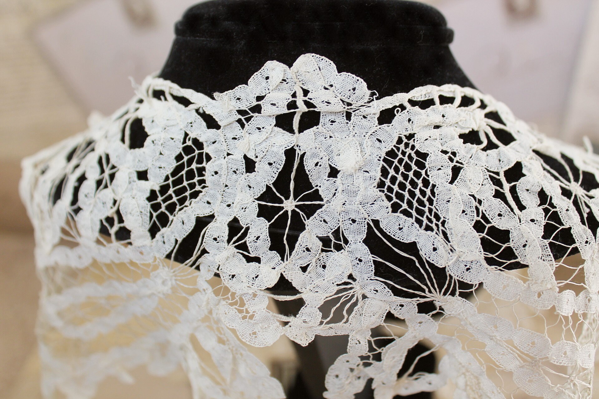 Antique Edwardian Hand Made Tape Lace Collar Dress Front - Etsy