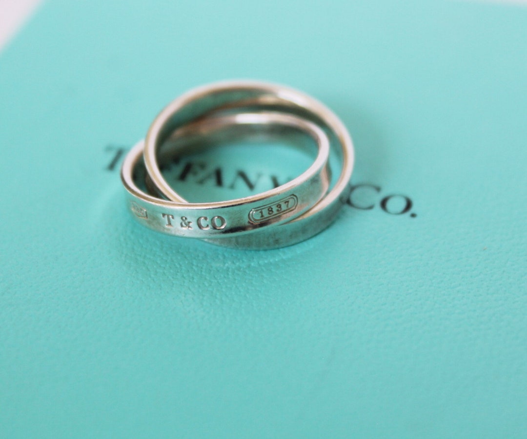Tiffany & Co 1837 Interlocking Sterling Silver Double Rings