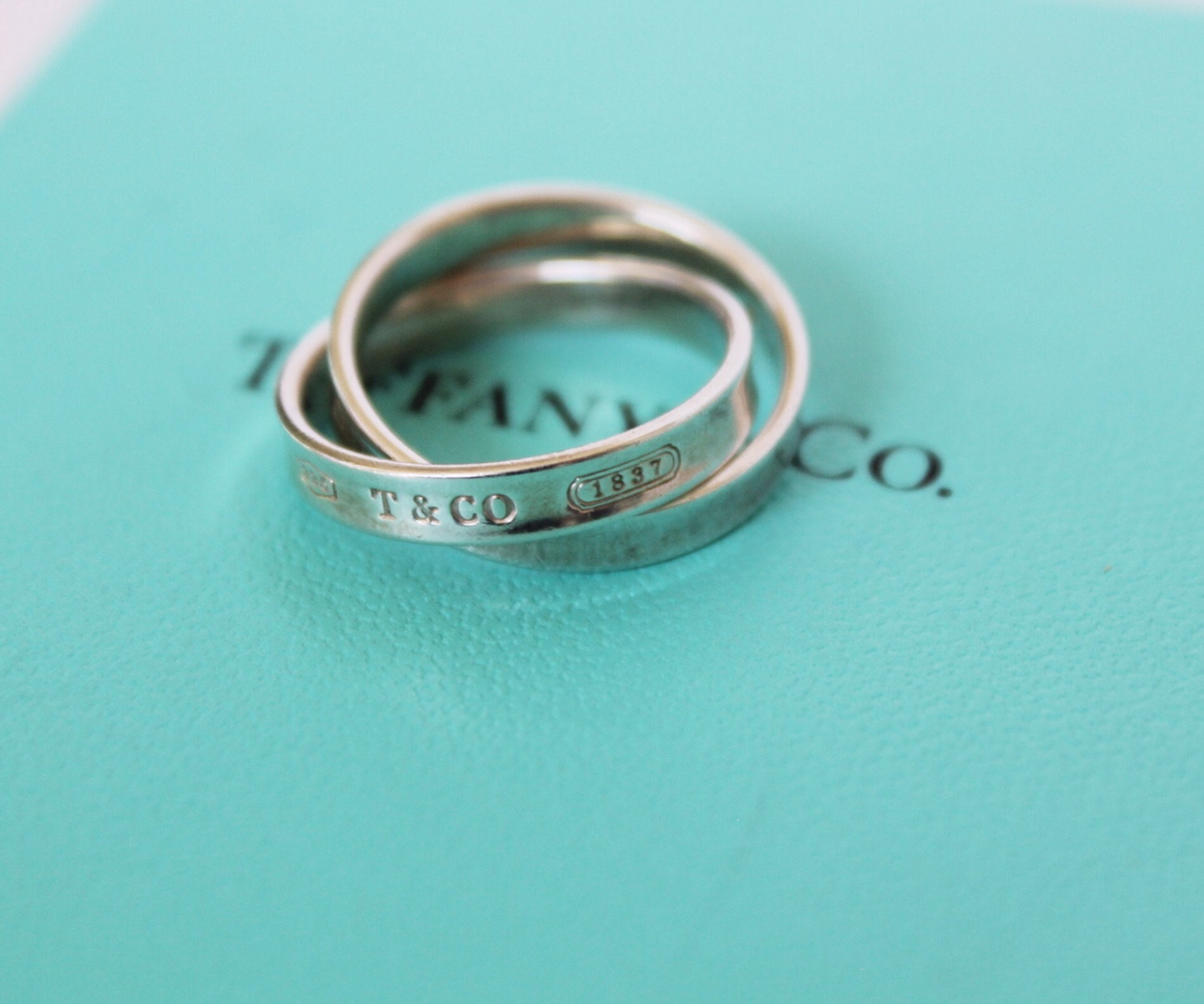 Tiffany & Co 1837 Interlocking Sterling Silver Double Rings