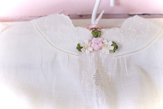 Sweet Vintage Pastel Pink Baby Dress with Embroid… - image 7