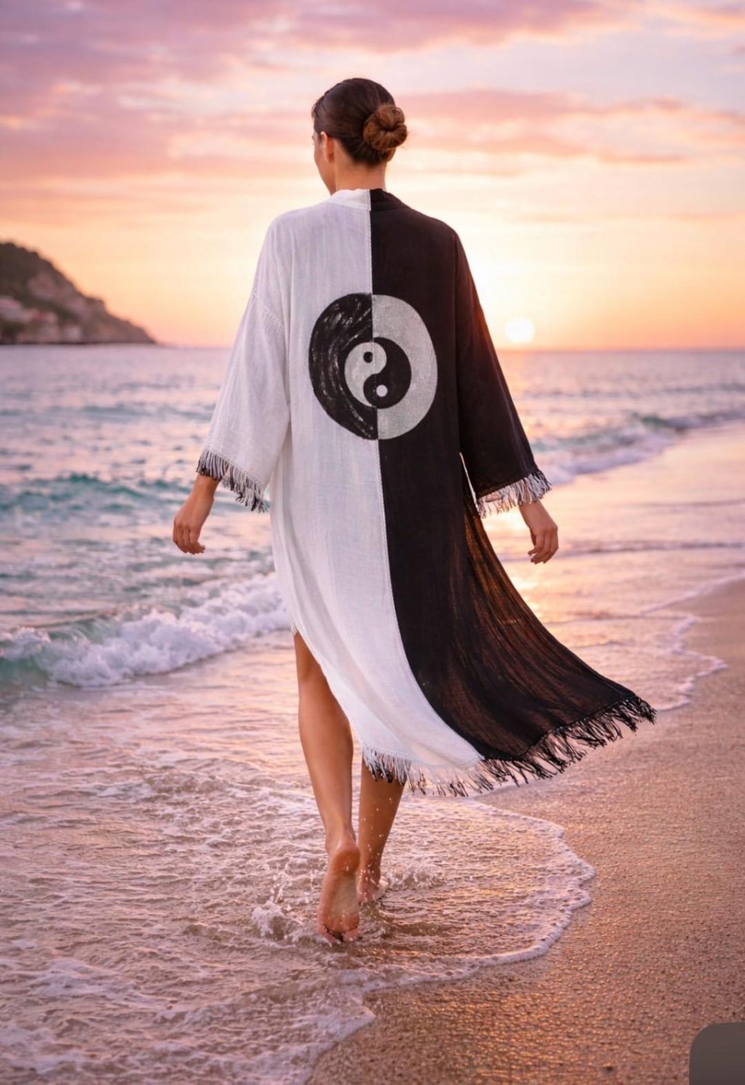 Yin Yang Robe Yin Yang Kimono – Handmade Balance Robe for Inner Harmony – Zen Boho ...