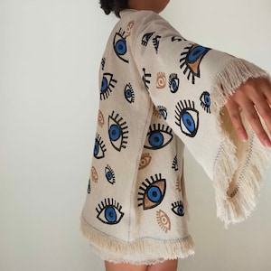 Dressing Gown, Kimono for Women, Kimono Jacket, Boho Kimono, Bridesmaid Robe, Beach Kimono, Vintage Kimono, Handpainted Kimono, Gift for her