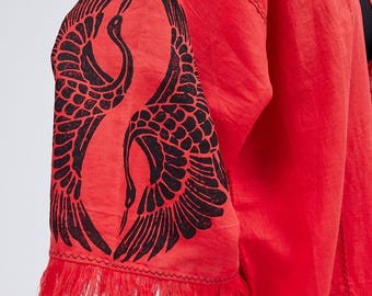 Phoenix Kimono Robe – Rebirth & Strength – Handmade Spiritual Boho Kimono – Firebird Festival Clothing – Simurg Design