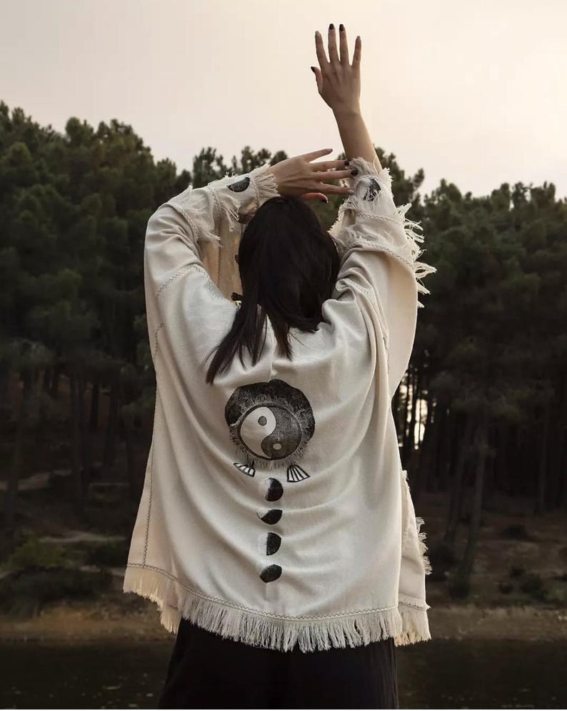 Yin Yang Robe Yin Yang Kimono – Handmade Balance Robe for Inner Harmony – Zen Boho ...