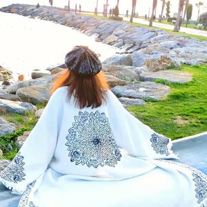 Organic Cotton Muslin Kimono Robe – Lightweight Boho Wrap for Summer Days and Slow Mornings