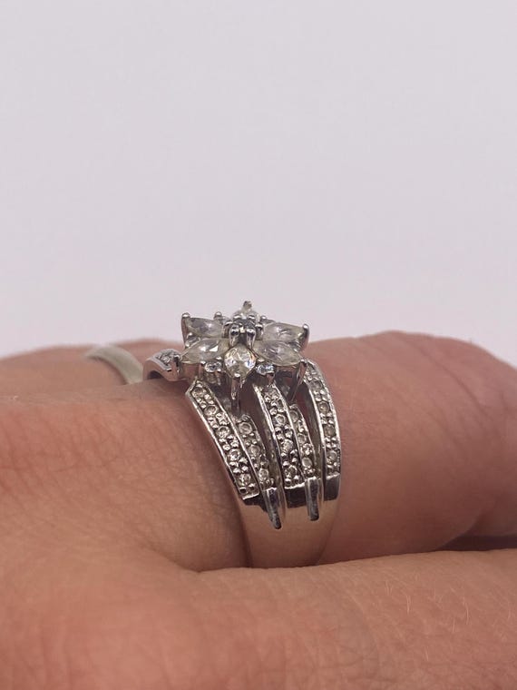 Vintage SW China Sterling and CZ Ring Size 9 Etsy