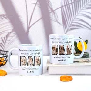 Caneca personalizada para o Dia dos Pais, caneca com foto do pai, caneca com colagem de fotos personalizada, presente de aniversário para pai e pai, caneca com presente de pai, filho, filha, esposa e pai