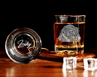 Anpassat hundfoto Whiskyglas: Graverat husdjursporträtt, present