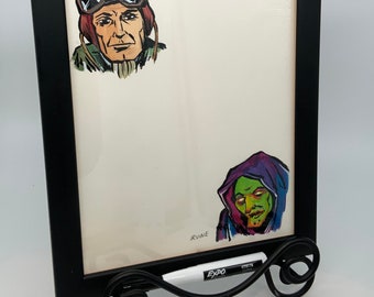 Dry Erase Message Board with Pilot and Ghoul 11.5" x 9.5" ( 29cm x 24cm)