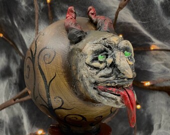 Hand Painted and Sculpted Krampus Art Object