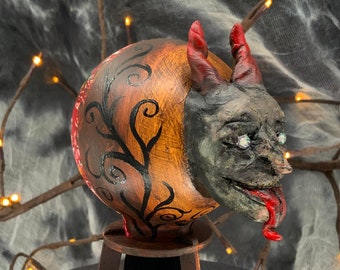 Hand Painted and Sculpted Krampus Art Object2