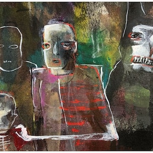 Signed Print 11" x 17" by David Irvine - "Down the Street"