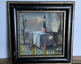 Original David Irvine of the The Gnarled Branch  Painting entitled "Pull Toy with Star"