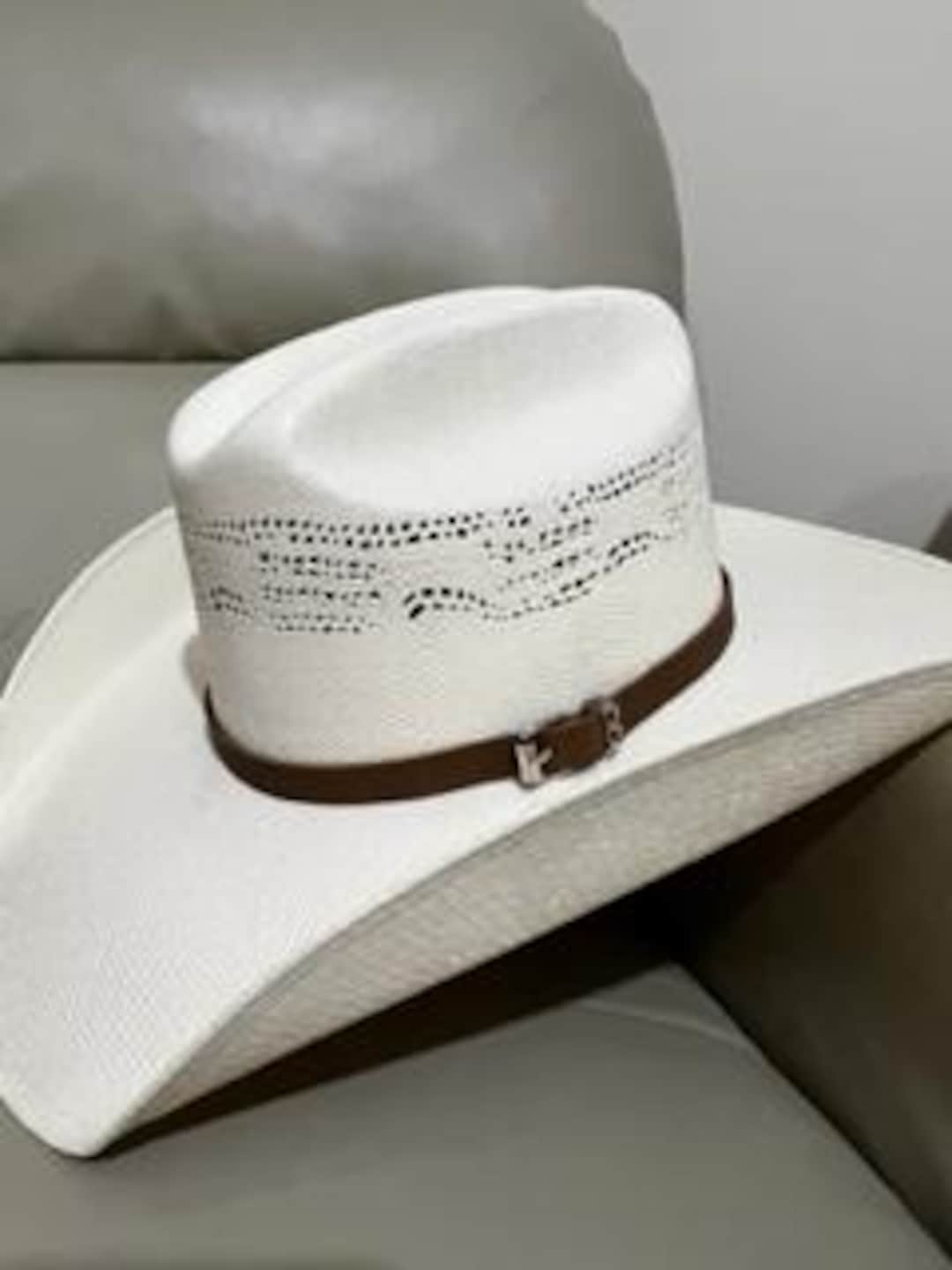 Headwear Sprayed Cowboy Hat Leather Band X12 - S4282