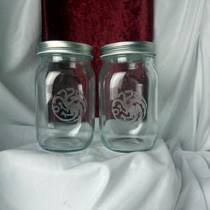 Targaryen Sigil Glass Jars (Set of 2)