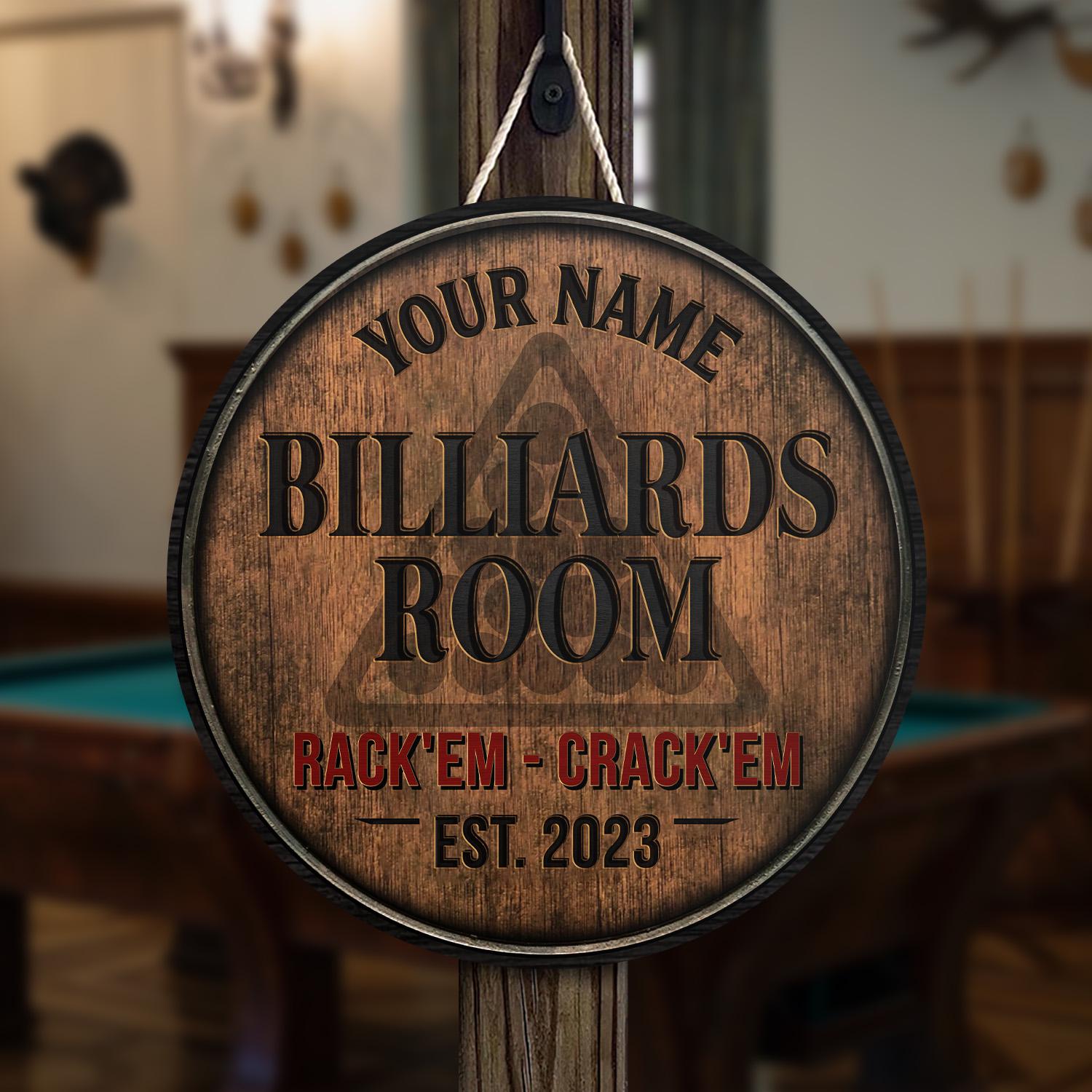 Pool Table Looking Sign Custom Billiards Lounge & Bar Pool Wooden Sign Wall Art Plaque, Pool ...