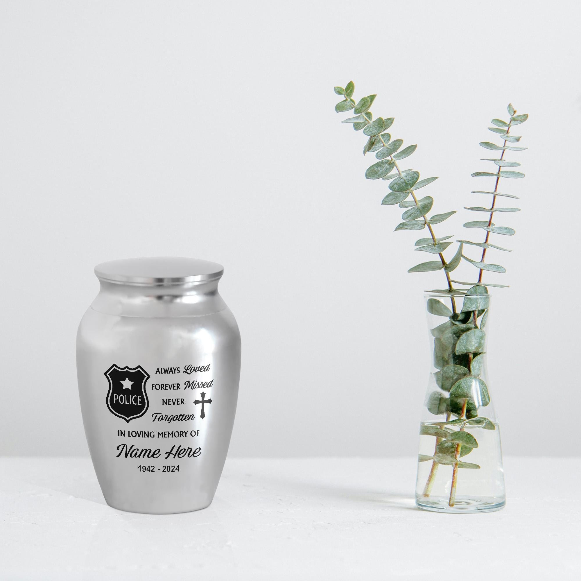Personalized Police Officer Memorial Mini Urns for Human Ashes, Urn ...