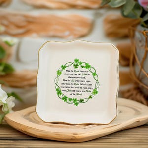 Personalized Irish Blessings Ceramic Ring Dish, Earrings Jewelry Tray Trinket Dish, Small Decorative Tray, Jewelry Holder, Gifts For Women