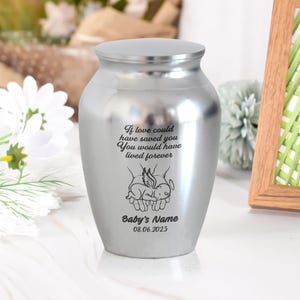 Personalized Baby Memorial Urn, Stainless Steel Keepsake