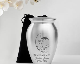 Personalized Bass Fishing Cremation Mini Urns For Human Ashes Memorial Gifts Stainless Steel Decorative Keepsake 2.56" Urn for Fisher 61013