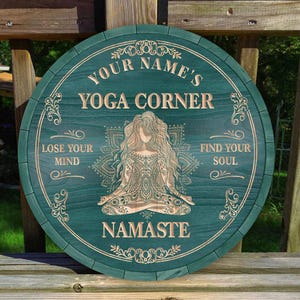Custom Wood Sign Wall Plaque Decor For Yoga Studio, Zen Den, Meditation Room, Mindfulness Space, Namaste Sign, Yoga Gifts