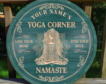 Custom Wood Sign Wall Plaque Decor For Yoga Studio, Zen Den, Meditation Room, Mindfulness Space, Namaste Sign, Yoga Gifts