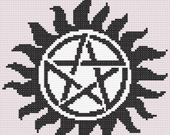 Supernatural Anti Demon Possession Symbol Cross Stitch Pattern PDF
