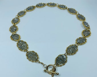 Labradorite gold necklace
