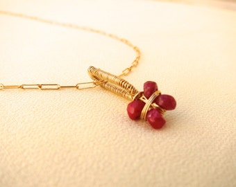 ruby cylinder necklace