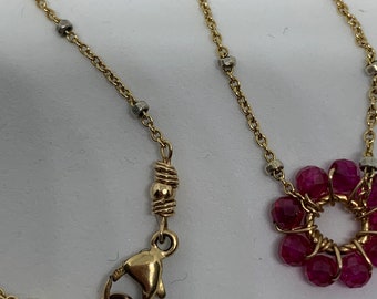 red ruby gold necklace