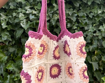 Sunburst granny tote bag
