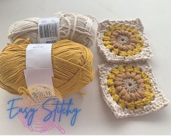 Sunburst granny square pattern