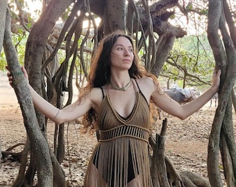 macrame dress, bohemian dress, festival outfit, goddess dress, burning man, party clothes, resort fashion, photoshoot, coachella, fairycore