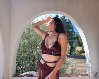 Makramee Kleid, Boho Kleid, Festival Kleidung, Strand Kleid, brennender Mann, Rave Outfit, Göttinnen Kostüm, Party Kleidung,Ressort Mode