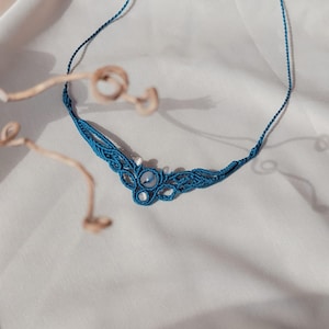 Macrame necklace Bohemian necklace Festival jewelry Hippie boho etnic tribal ornament necklace Macrame tiara Elegant necklace Gift idea
