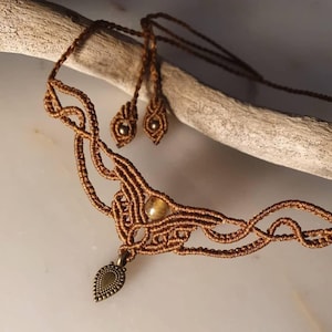 Macrame necklace Bohemian necklace Festival jewelry Hippie boho etnic tribal ornament necklace Elegant necklace Macrame tiara Gift idea