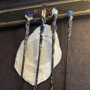Handcrafted Fantasy Wizard Wand Collection: Gothic Dark Sorcerer Scepter, Crystal Cosplay Prop