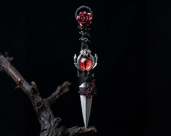 Handmade Pentagram Dagger Decor, Occult Kunai Prop, Gothic Dark Fantasy Blade